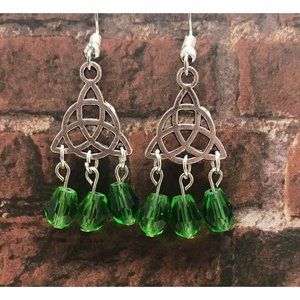 Celtic Triquetra Trinity Knot Dangle Drop Earrings